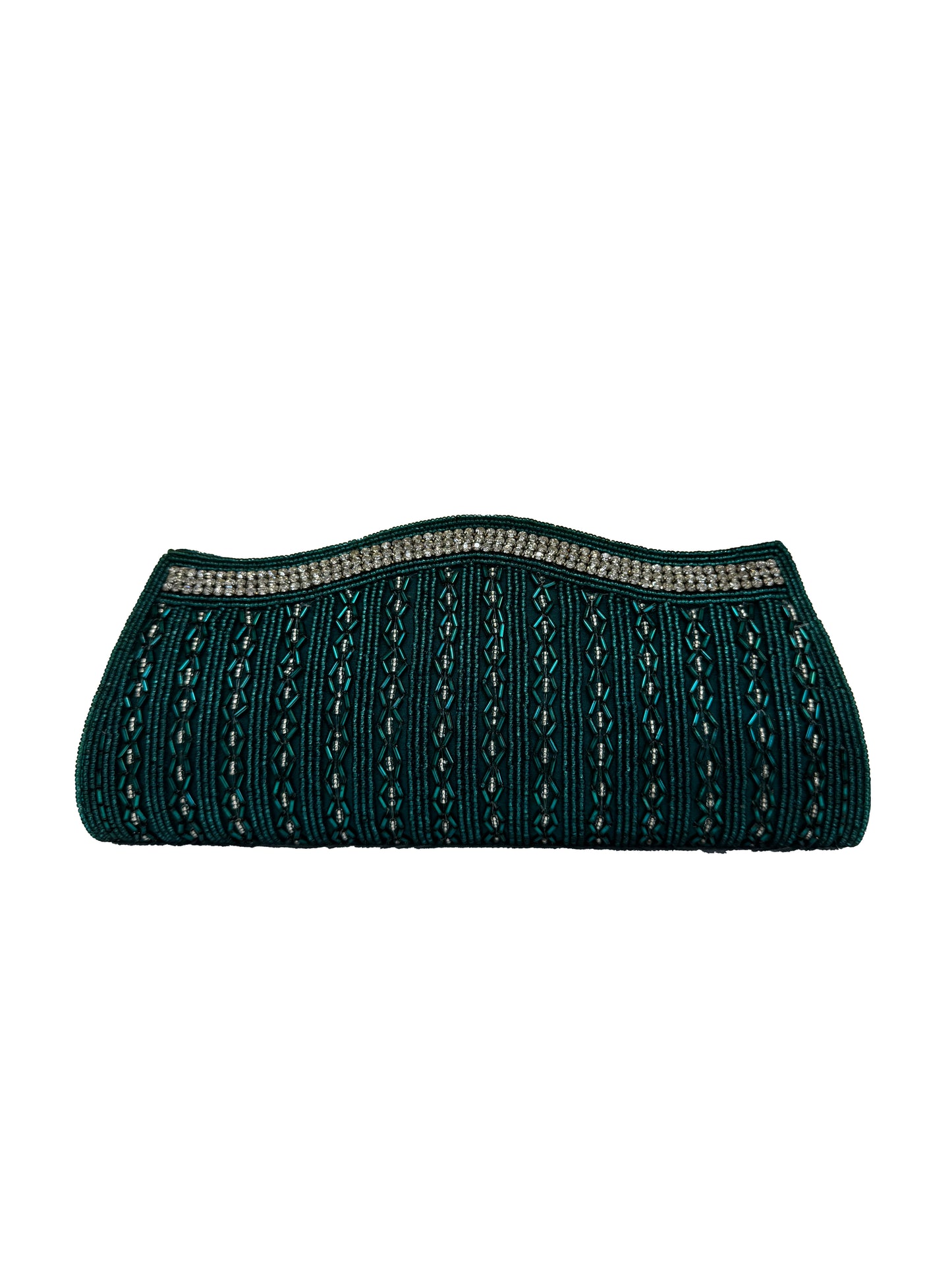 Green Embroidered Clutch