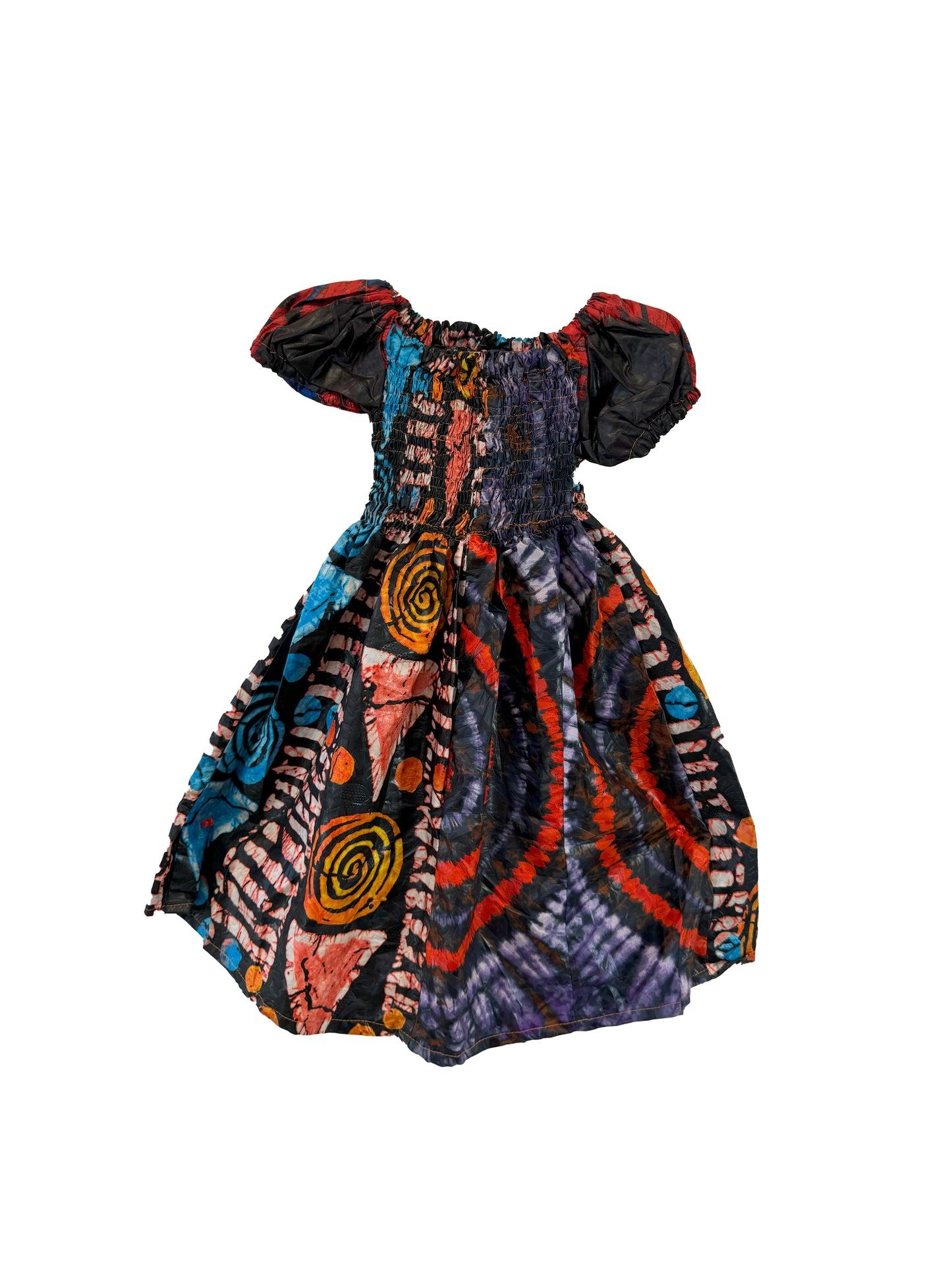 Girl's Ankara Dress - Puffed Sleeves