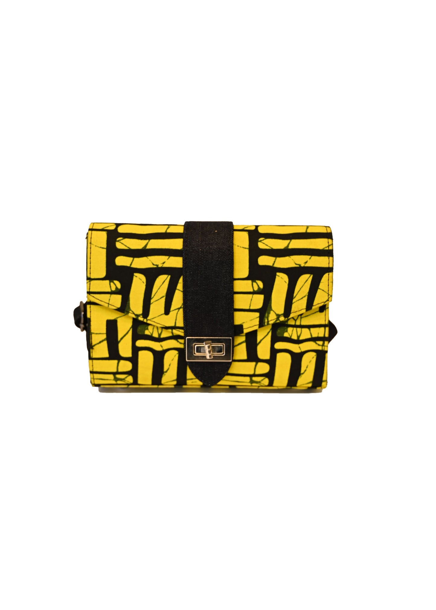 Ankara Medium Yellow Handbag w Shoulder Strap